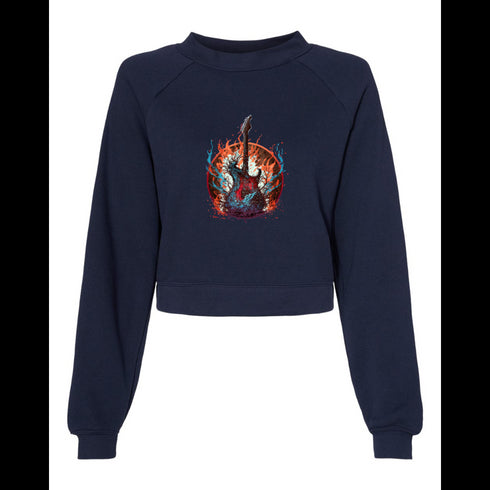 Flaming guitar Bella canvas hoodie 7505